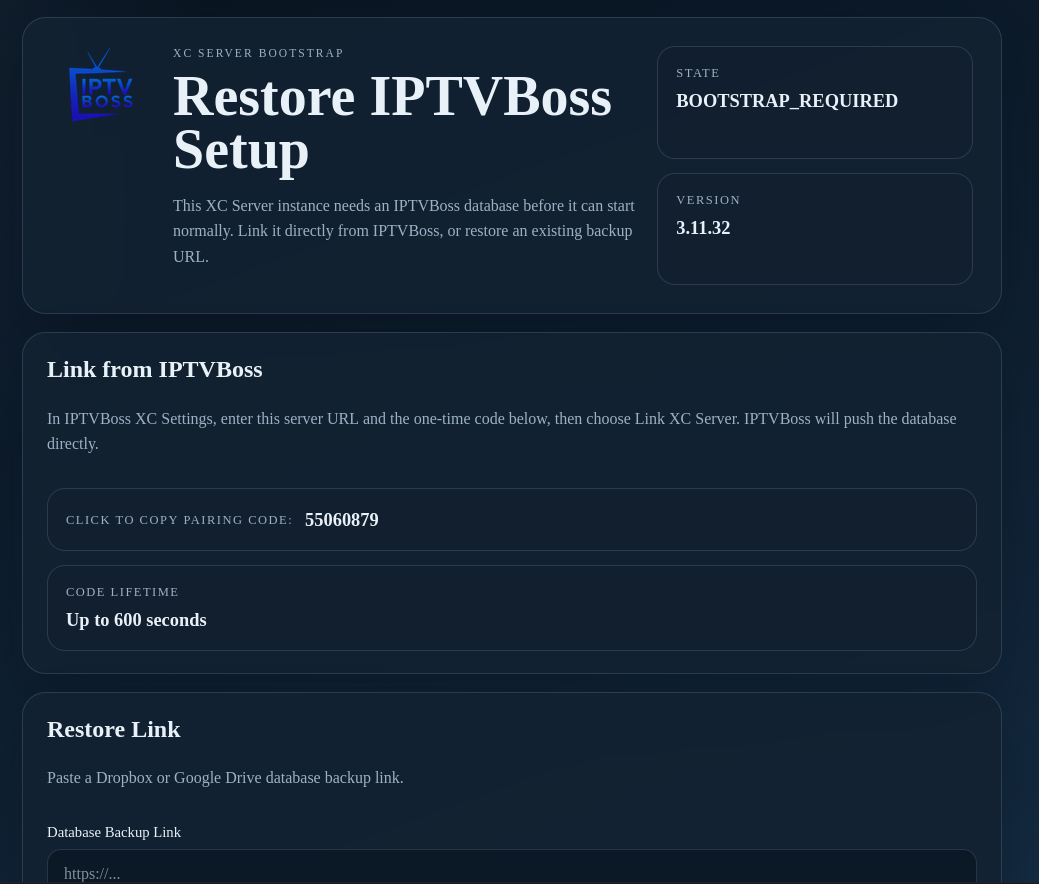 Server bootstrap mode