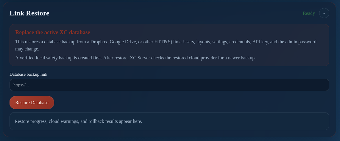 Server link restore