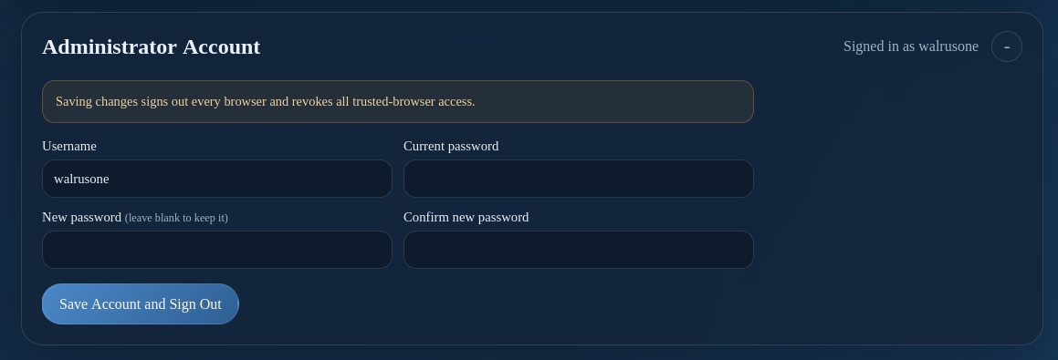 Administrator account management