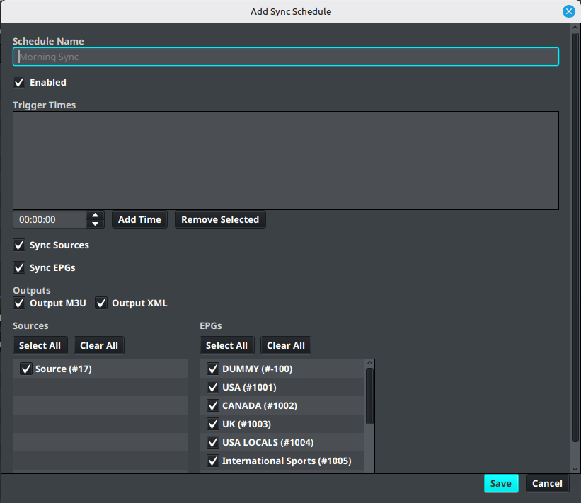 Add Sync Schedule