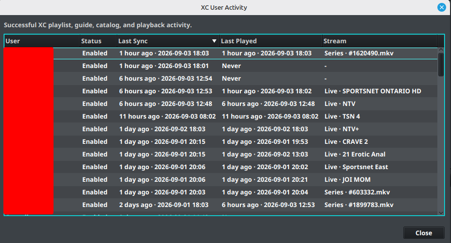 Desktop XC user activity